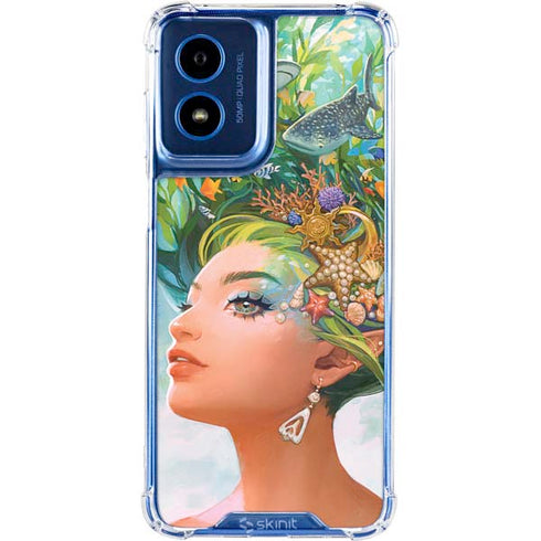 Mermaid with Sea Stars in Her Hair by Ivy Dolamore Moto G 5G (2024) Clear Case